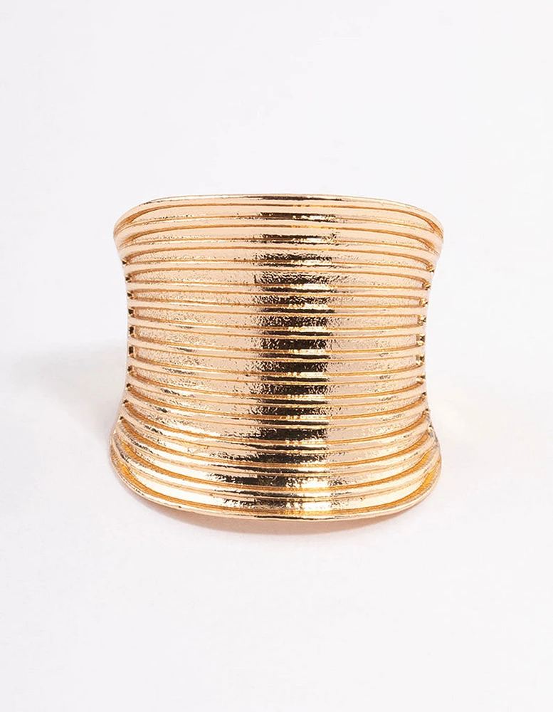 Gold Elongated Band Ring