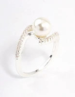 Silver Plated Wrapped Pearl Ring