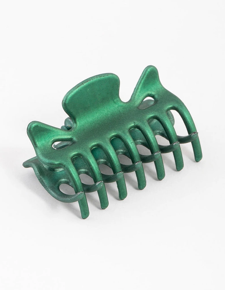 Green Mini Bow Claw Clip