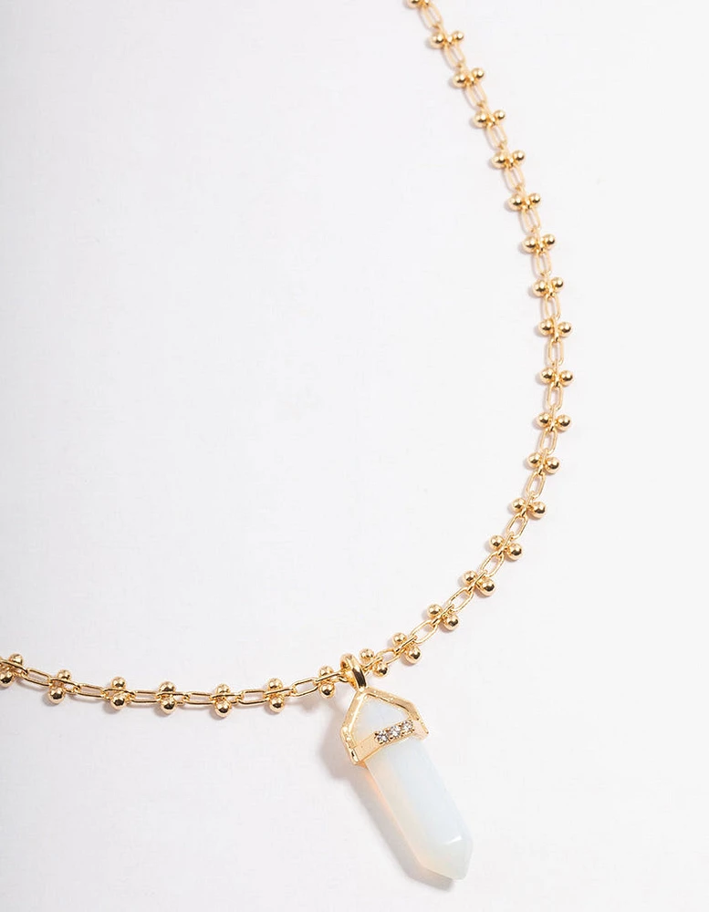 Gold Plated Ball Chain Pendant Necklace