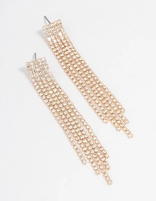 Straight Five Strand Drop Earrings