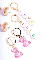 Pink Love Gummy Stacker Earrings