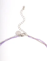 Purple Multi-Row Butterfly Necklace