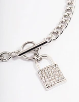 Rhodium Locket Pendant Necklace