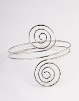 Rhodium Swirl Arm Cuff