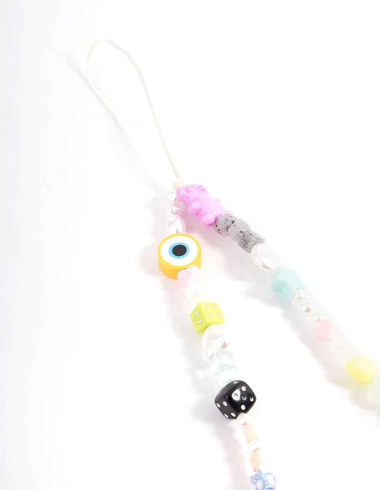 Dice Beaded Phone Charm