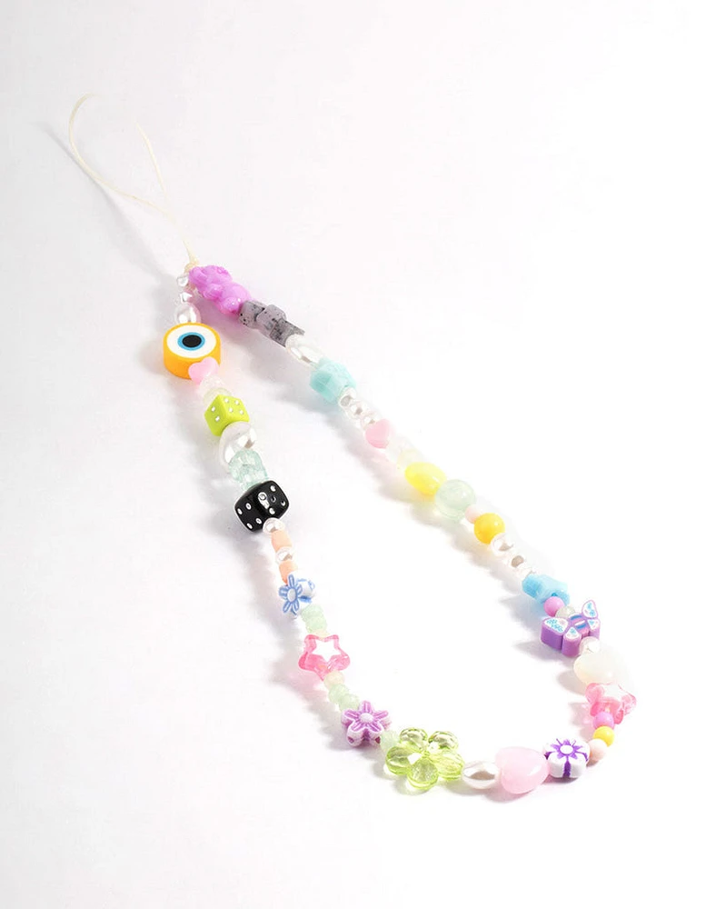 Dice Beaded Phone Charm