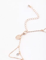 Rose Gold Diamante & Chain Loop Anklet