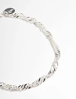 Silver Twist Chain Anklet