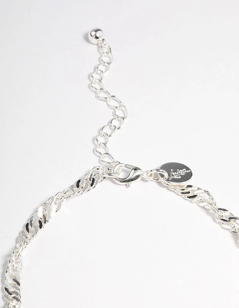 Silver Twist Chain Anklet