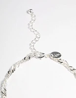 Silver Twist Chain Anklet