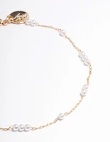 Gold Dainty Pearl Anklet