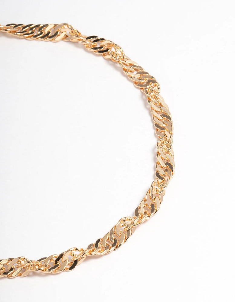 Gold Twist Chain Anklet