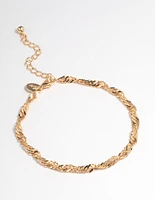 Gold Twist Chain Anklet