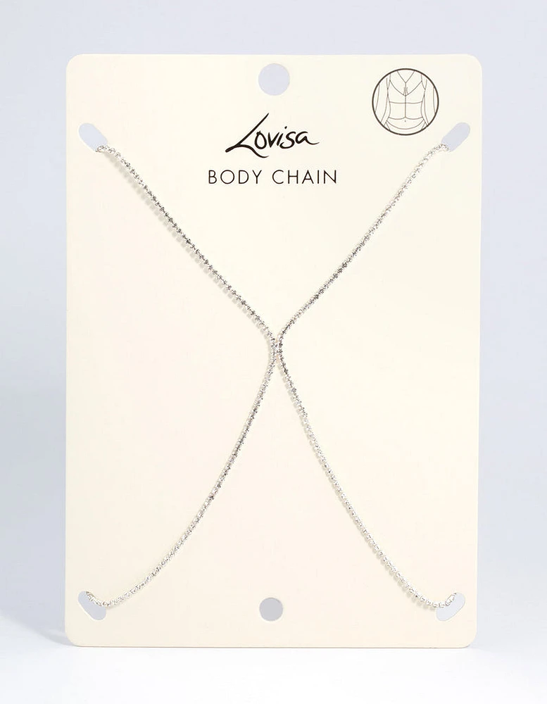 Silver Diamante Cross Body Chain