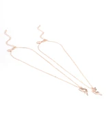 Rose Gold Butterfly Sister Necklace Pack