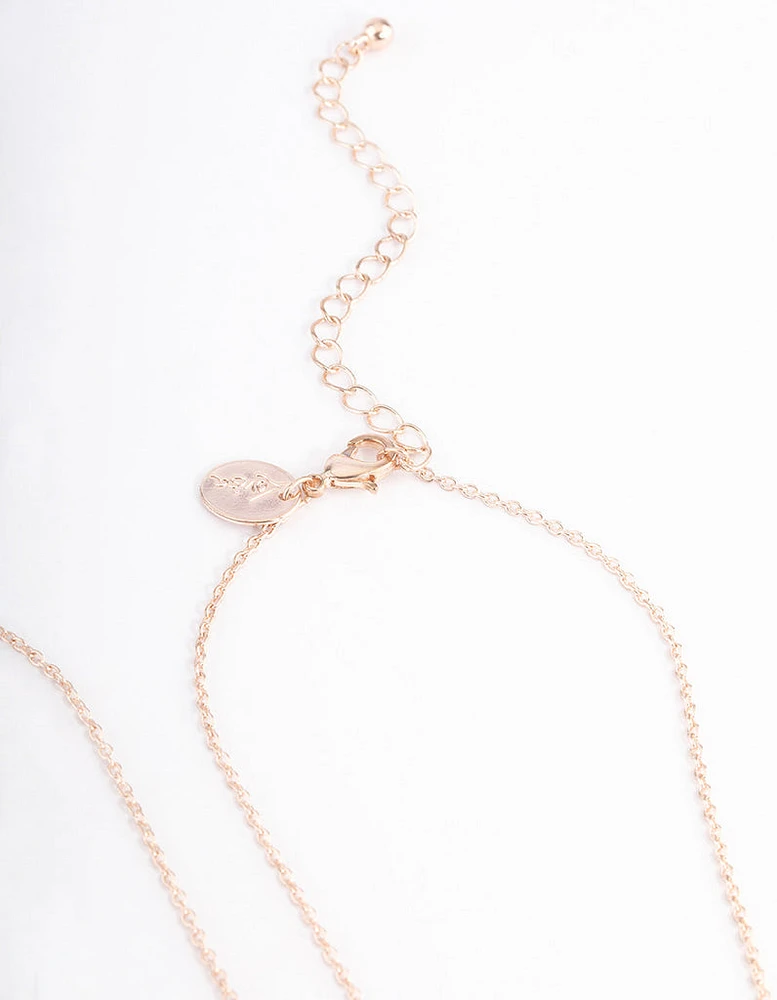 Rose Gold Butterfly Sister Necklace Pack