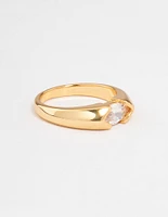 Gold Plated Statement Marquise Ring