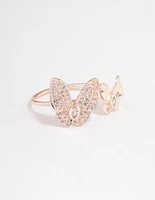 Rose Gold Glam Butterfly Ring