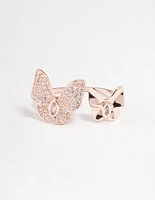 Rose Gold Glam Butterfly Ring