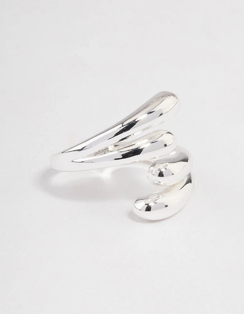 Silver Plated Double Row Wrap Ring