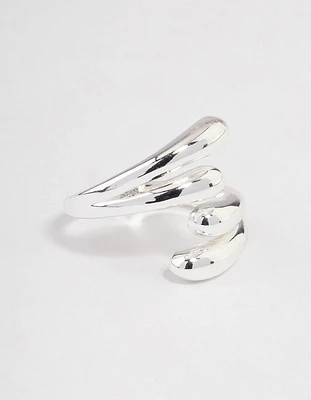Silver Plated Double Row Wrap Ring