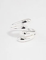 Silver Plated Double Row Wrap Ring