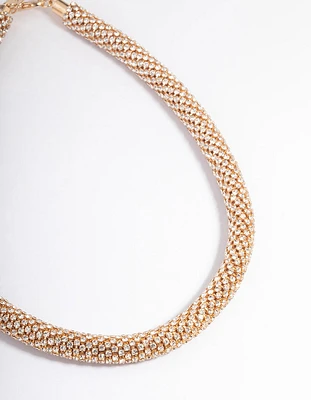 Gold Diamante Mesh Necklace