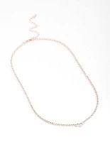 Rose Gold Cupchain Diamante Necklace