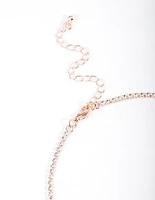 Rose Gold Cupchain Diamante Necklace