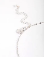 Silver Asymmetrical Butterfly Necklace