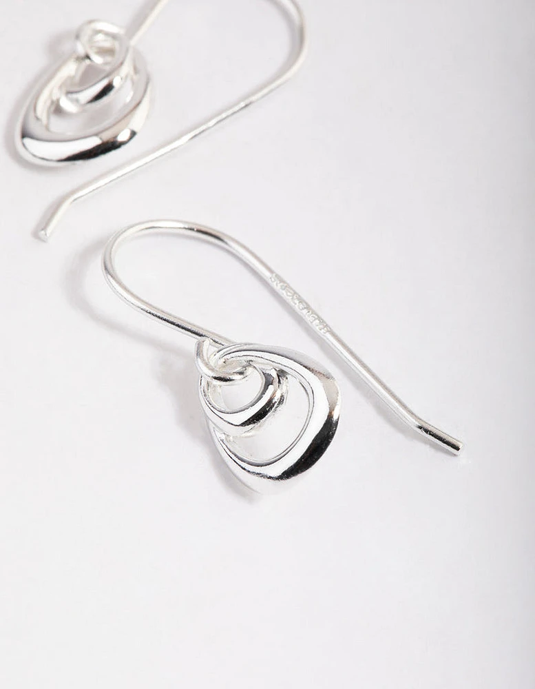 Sterling Silver Organic Drop Earrings