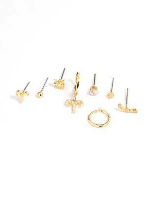 Gold Plated Aries Star Sign Ear Stackers