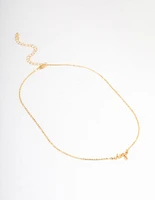 Gold Plated Virgo Script Pendant Necklace