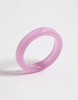 Pink Acrylic Solid Band Ring