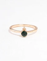 Green Round Beaded Ring