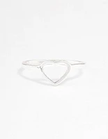 Silver Open Heart Ring