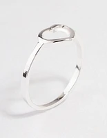 Silver Open Heart Ring