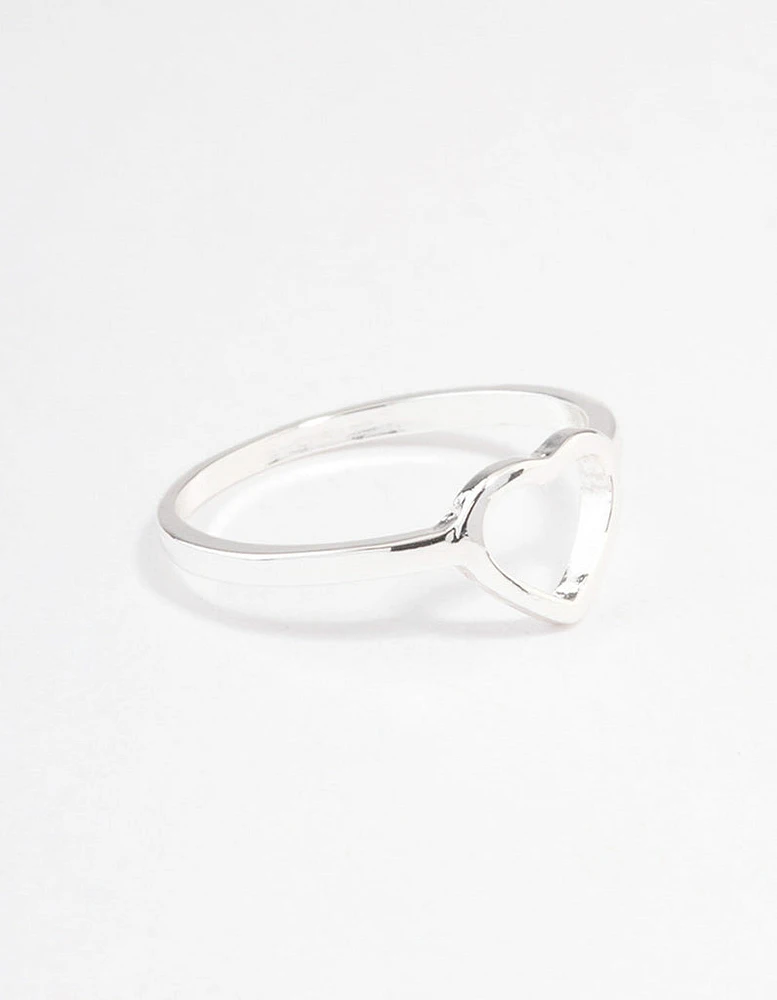 Silver Open Heart Ring