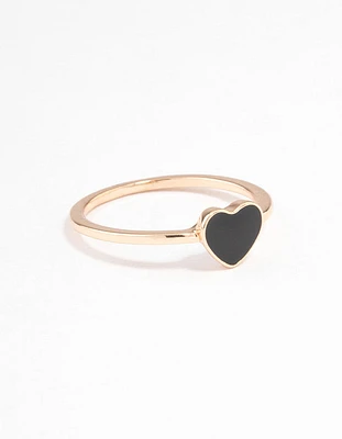 Gold Enamel Heart Ring