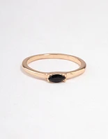 Black Oval Stone Ring