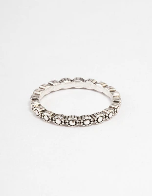 Antique Silver Tiny Flower Ring