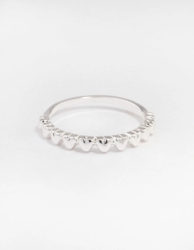 Silver Mini Hearts Ring