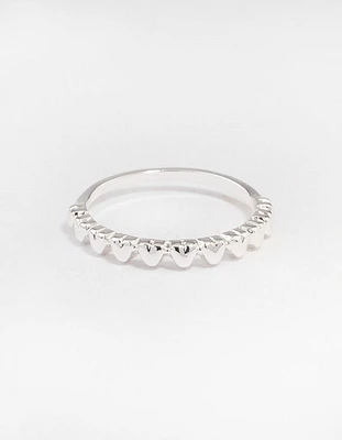 Silver Mini Hearts Ring