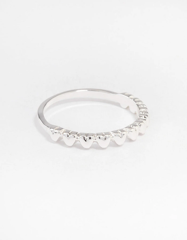 Silver Mini Hearts Ring