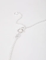 Sterling Silver Pave Cubic Zirconia Heart Necklace