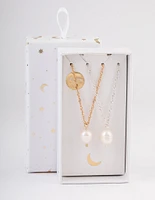 Mixed Metal Single Freshwater Pearl Pendant Necklace Pack