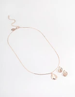 Rose Gold Cateye Pear Jewellery Set