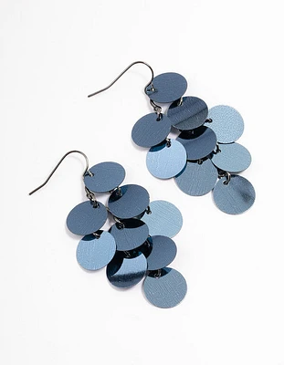 Black Plastic Scale Drop Earrings