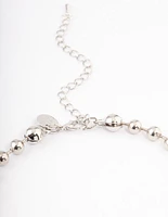 Rhodium Chunky Ball Chain Necklace